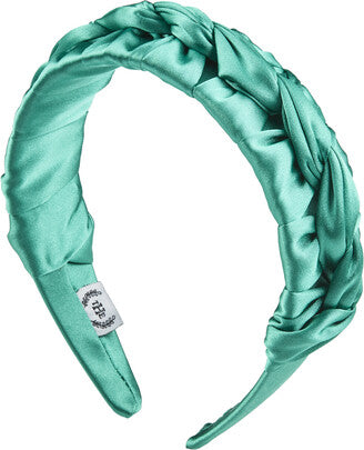 The Home Edit Braided Fashion Headband in Vibrant Green Satin, 1ct