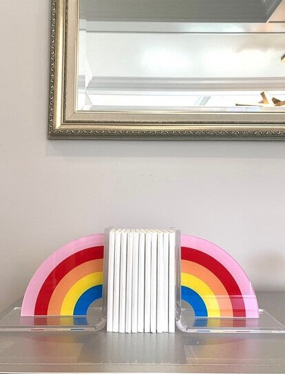 Lucite Acrylic Rainbow Bookends