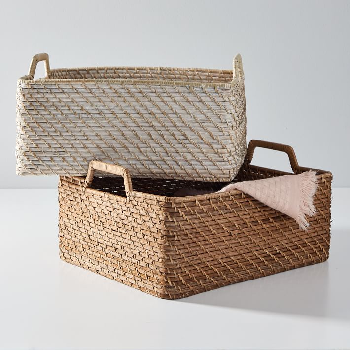 Modern Weave Harvest Baskets w/ Handles