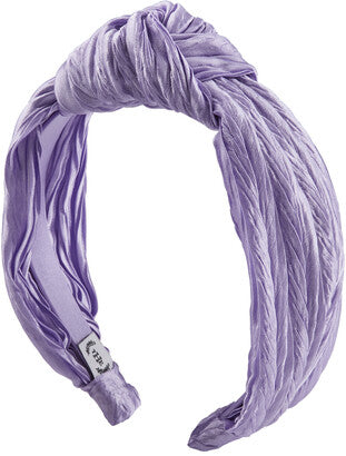 The Home Edit Knotted Fashion Headband in Purple Pleated Satin