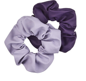 The Home Edit Faux Leather Scrunchies in Light and Dark Purple