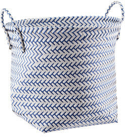 Slate Blue & White Strapping Basket
