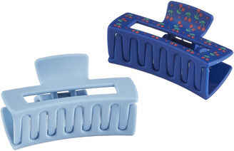 The Home Edit Jaw/Claw Clips in Solid Light Blue and Cherry Print